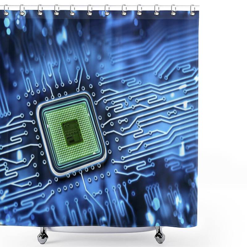 Personality  Microchip Integrated On Motherboard Shower Curtains