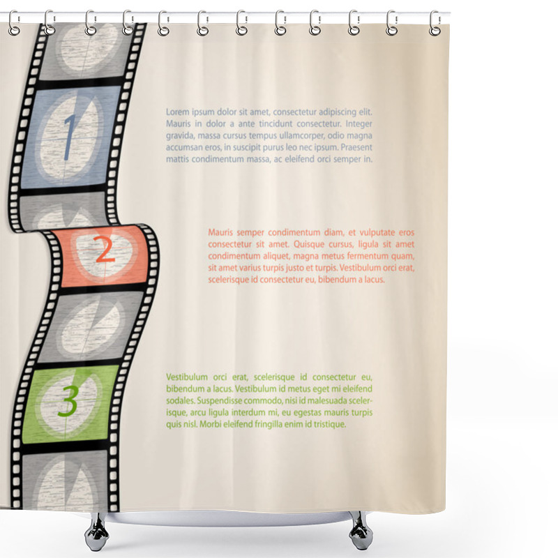 Personality  Film Strip Countdown Infographic  Shower Curtains