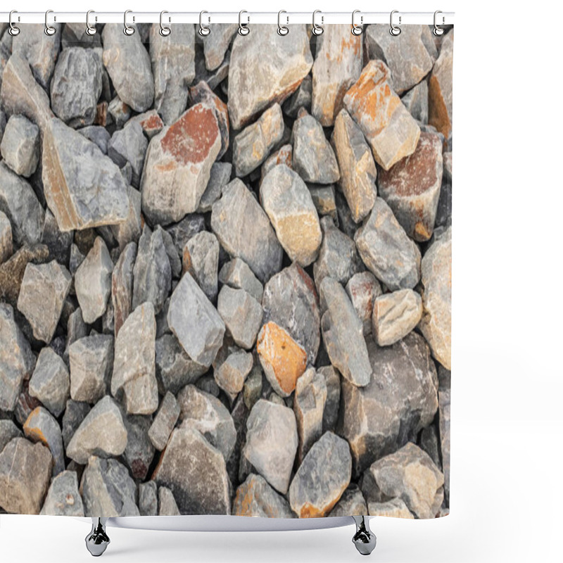 Personality  Close Up Stone Wall Background In Nature Shower Curtains