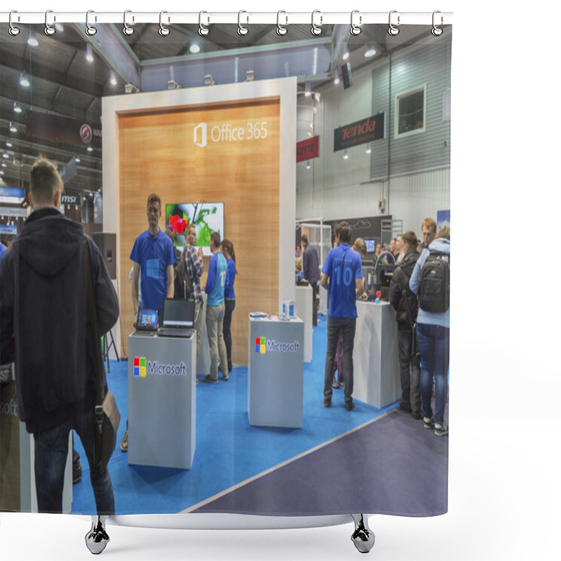 Personality  Microsoft Company Booth At CEE 2015, The Largest Electronics Trade Show In Ukraine Shower Curtains