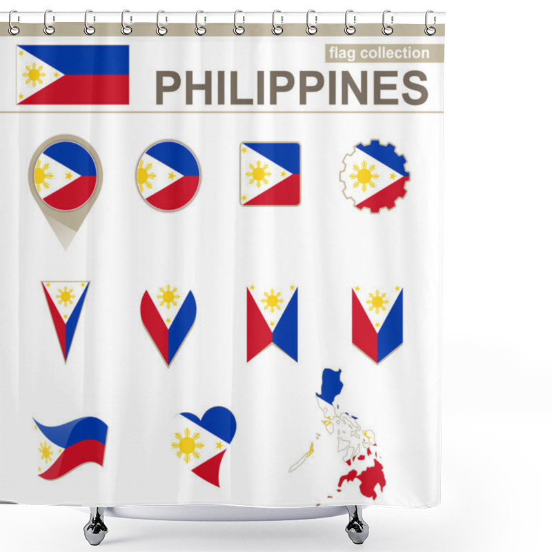 Personality  Philippines Flag Collection Shower Curtains