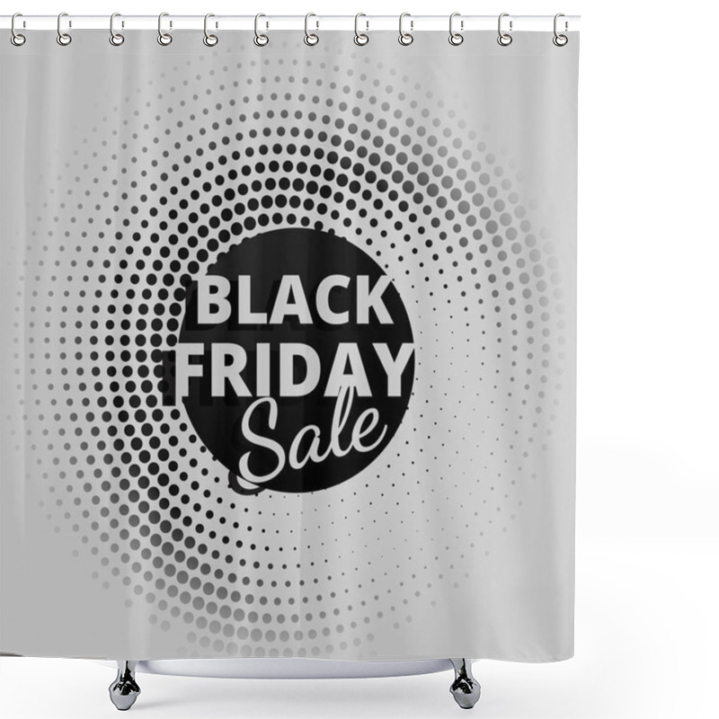 Personality  Black Friday Sale In Circular Dots Shower Curtains