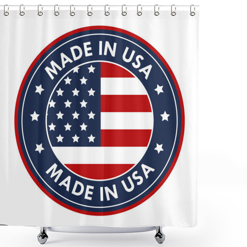 Personality  Made In Usa Emblem Icon Shower Curtains