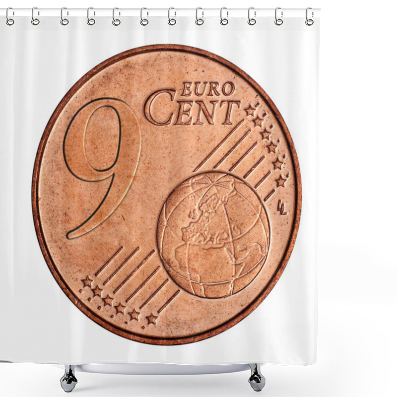 Personality  9 Euro Cent Coin Shower Curtains