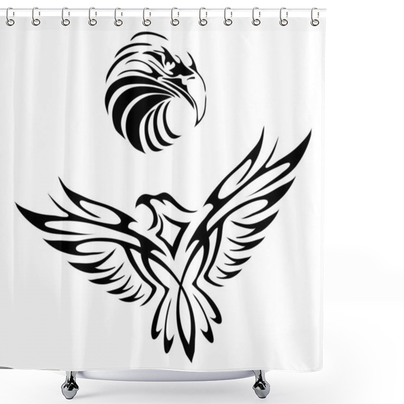 Personality  Tattoo Of An Eagle Shower Curtains