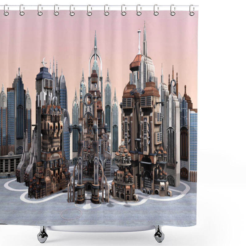 Personality  Futuristic City Shower Curtains