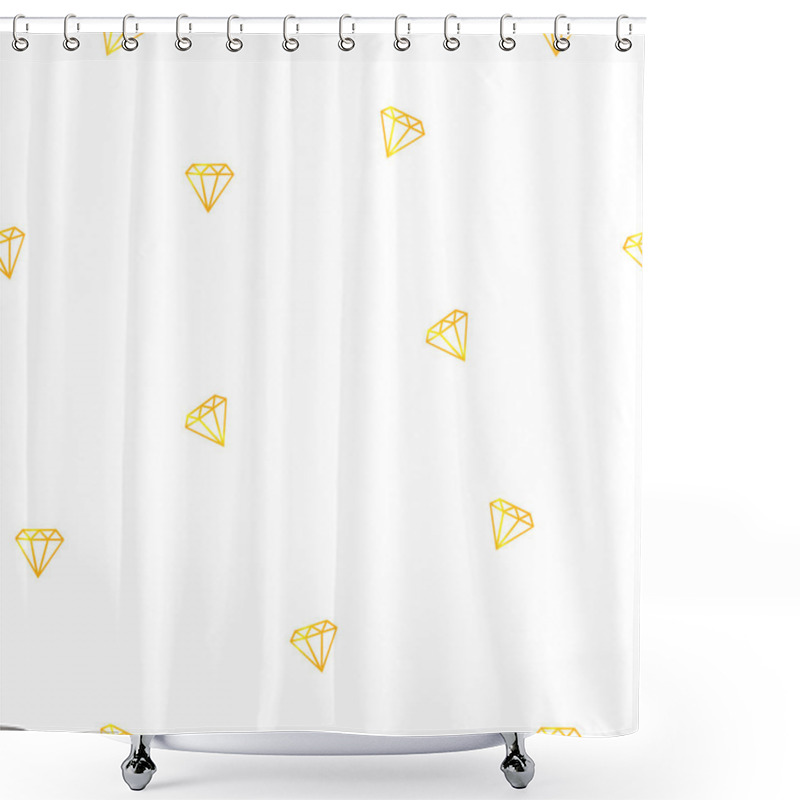 Personality  Decorative Seamless Pattern With Line Golden Diamonds On White Background. Shower Curtains