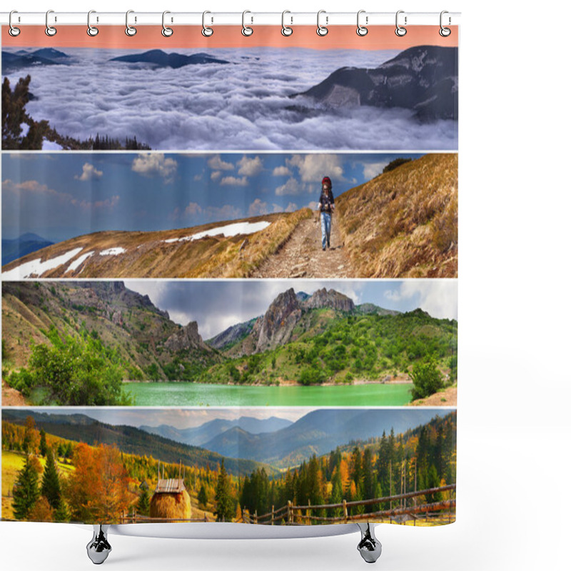 Personality  Set Of The 4 Seasons Landscape Shower Curtains