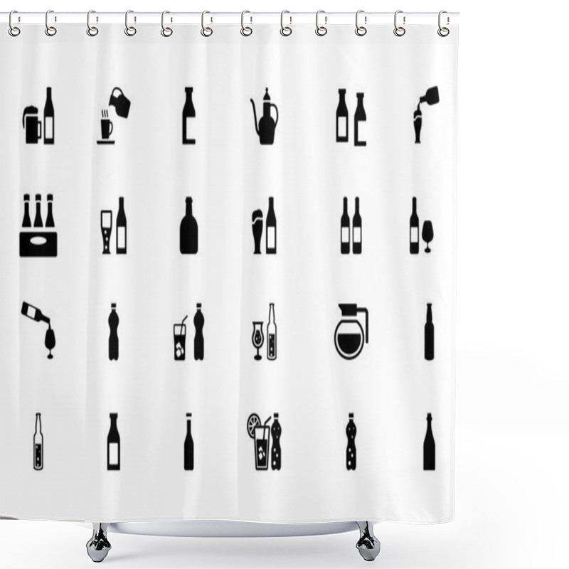 Personality  Drinks Vector Icons 4 Shower Curtains