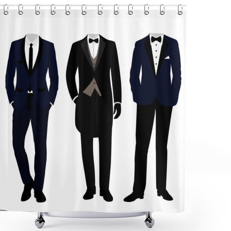 Personality  Wedding Men's Suit And Tuxedo. Collection. Shower Curtains