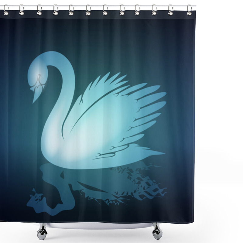 Personality  Pretty Swan Vector Illustration Shower Curtains