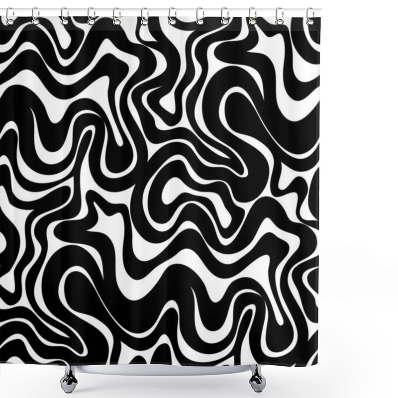 Personality  Abstract Black And White Seamless Pattern Shower Curtains