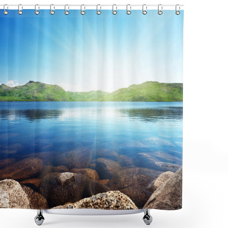 Personality  North Mountain Lake Shower Curtains