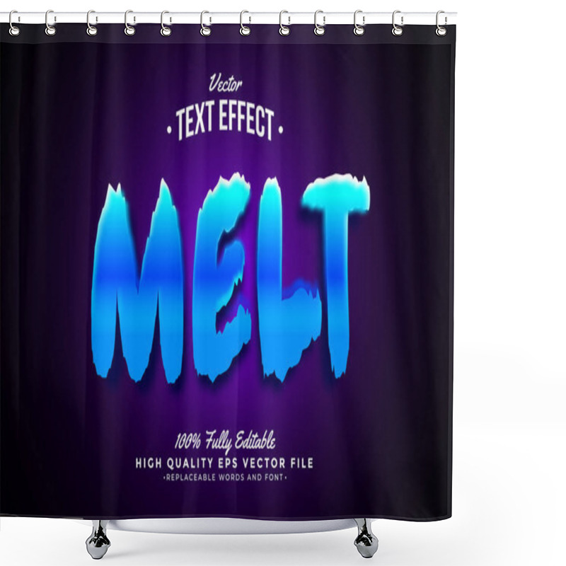 Personality  Melt Text Effect 3D Editable Font Background Dark Shower Curtains