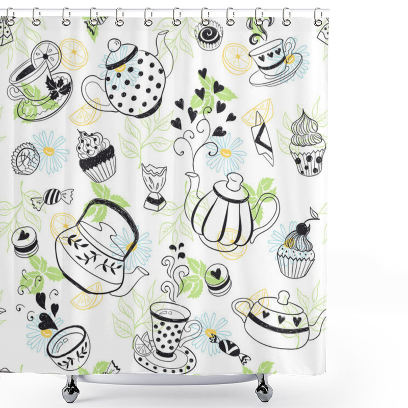 Personality  Tea Time Background Shower Curtains