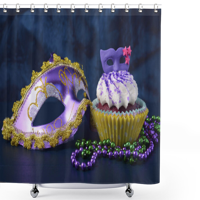 Personality  Mardi Gras Cupcakes Shower Curtains