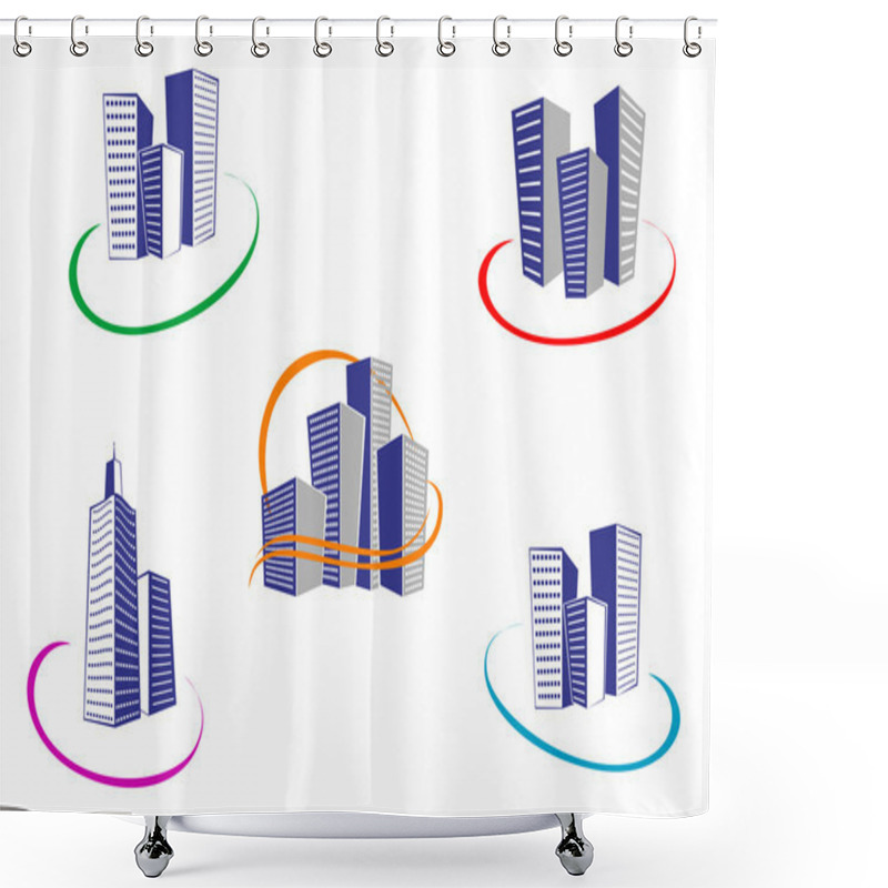 Personality  Buildings Symbols Shower Curtains