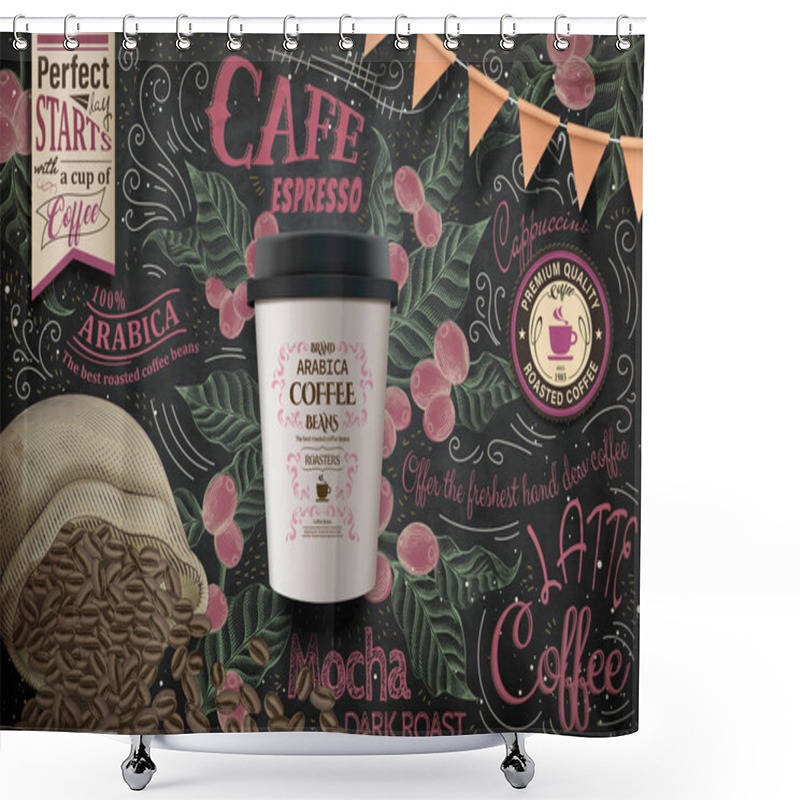 Personality  Takeaway Coffee Ads Shower Curtains