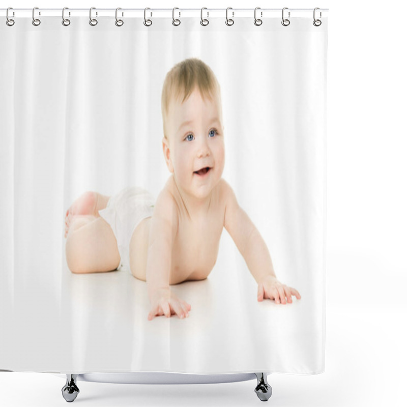 Personality  Happy Little Baby, Crawling Shower Curtains