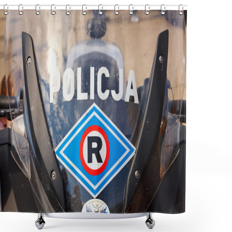 Personality  Police Vehicles Standing In Street Shower Curtains