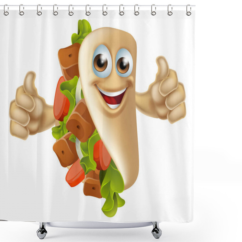 Personality  Kebab Mascot Character Shower Curtains