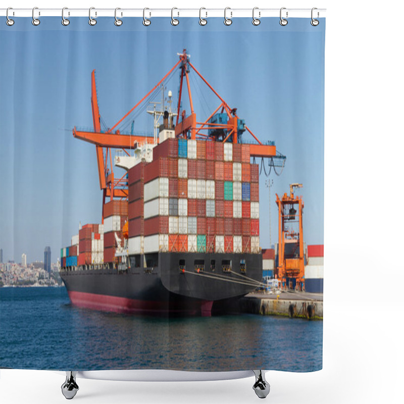 Personality  Container Ship Shower Curtains