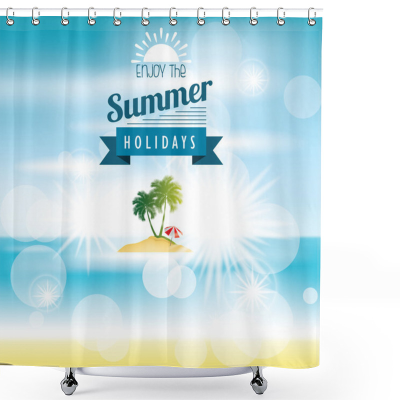 Personality  Happy Summer Background Shower Curtains