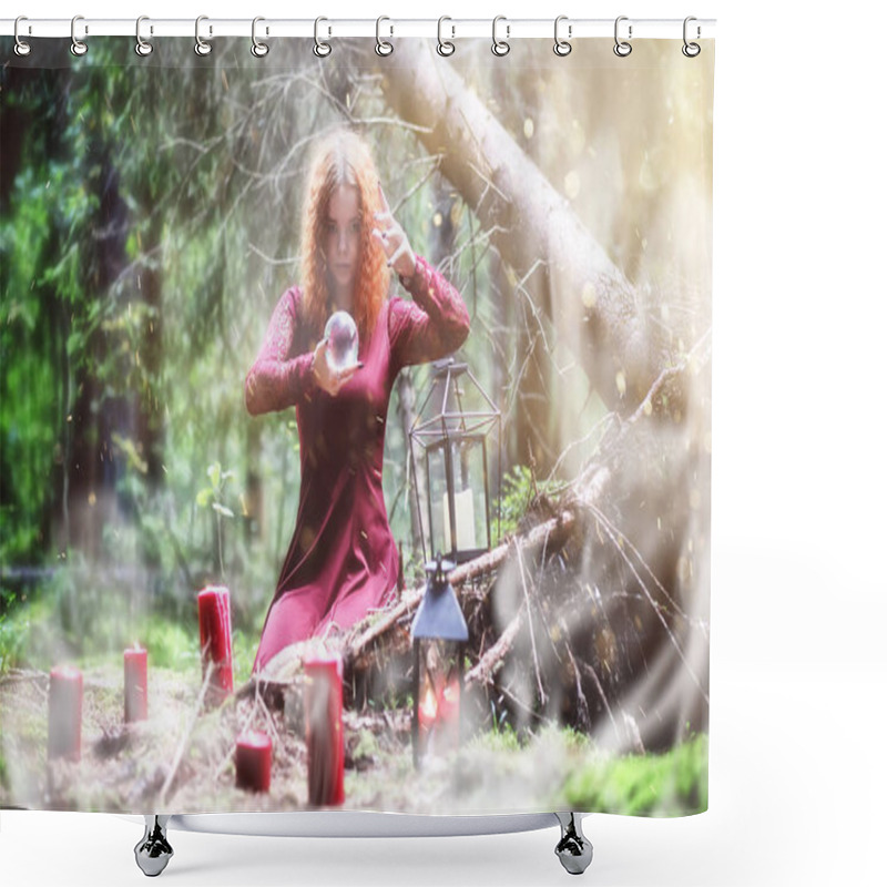 Personality  Witch Ritual In A Forest Shower Curtains