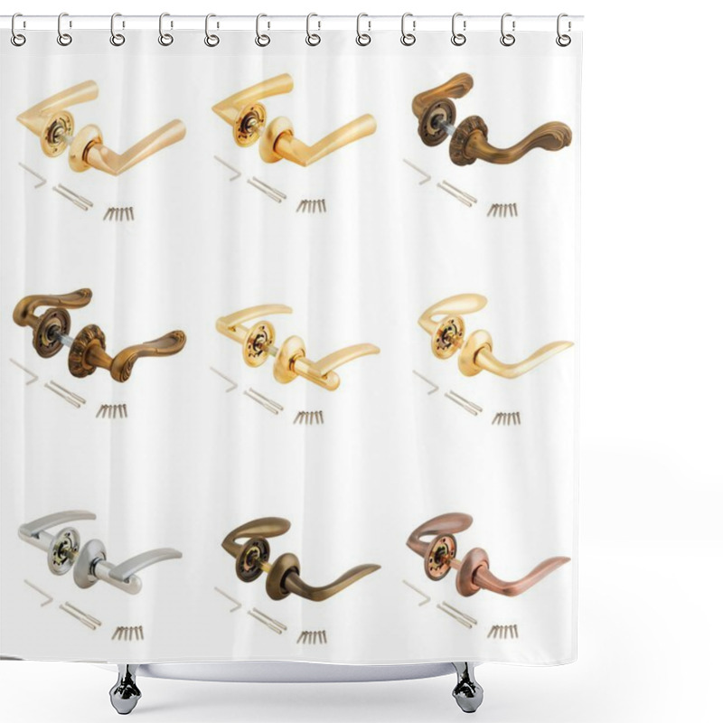 Personality  Set Of Door Handles Shower Curtains