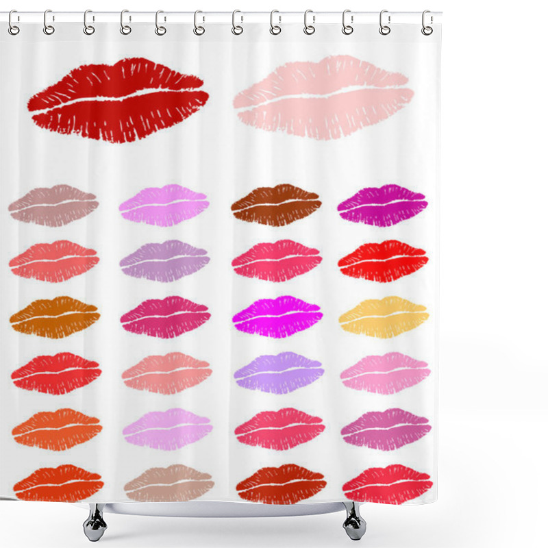 Personality  Set Of Lipstick Kisses Shower Curtains