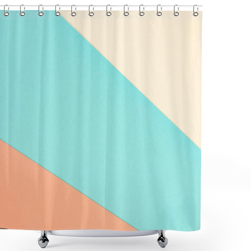 Personality  Minimalistic Modern Yellow, Blue And Orange Abstract Background With Copy Space Shower Curtains