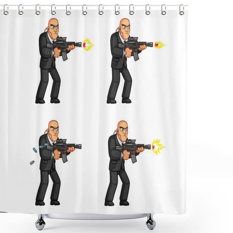 Personality  Body Guard Animation Sprite Shower Curtains