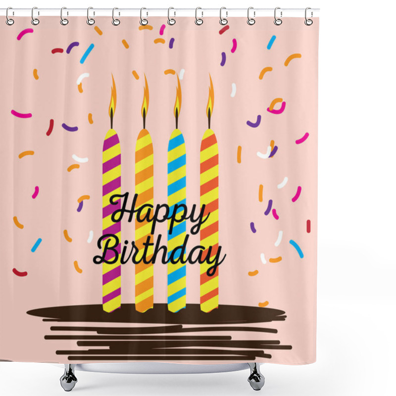 Personality  Happy Birthday Card Shower Curtains