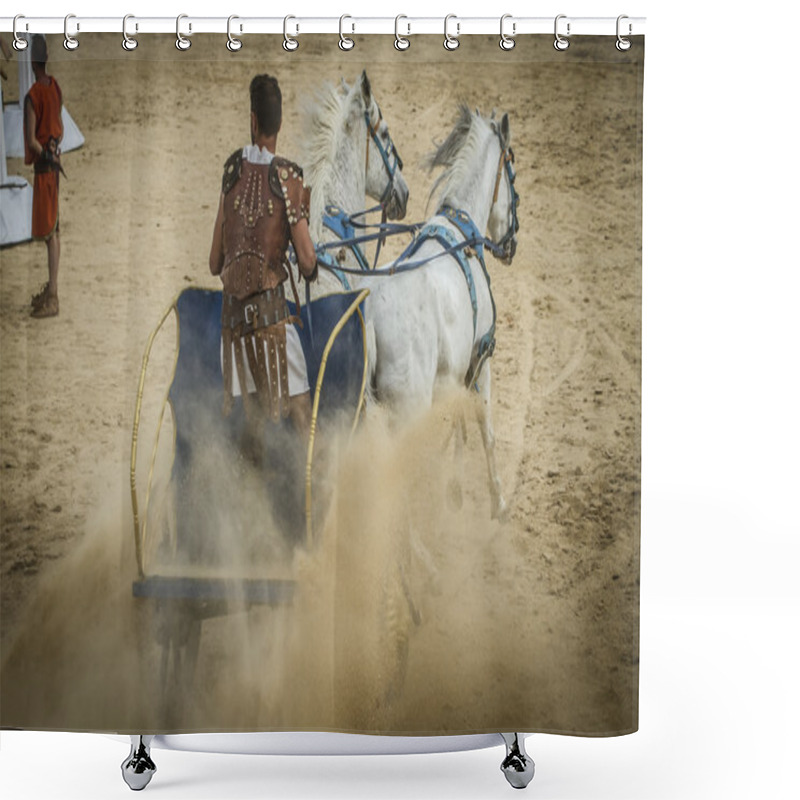 Personality  Chariot Race In A Roman Circus Shower Curtains