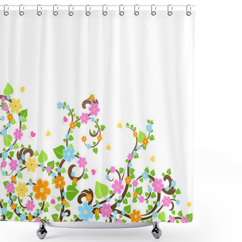 Personality  Blossom Cherry Tree Shower Curtains