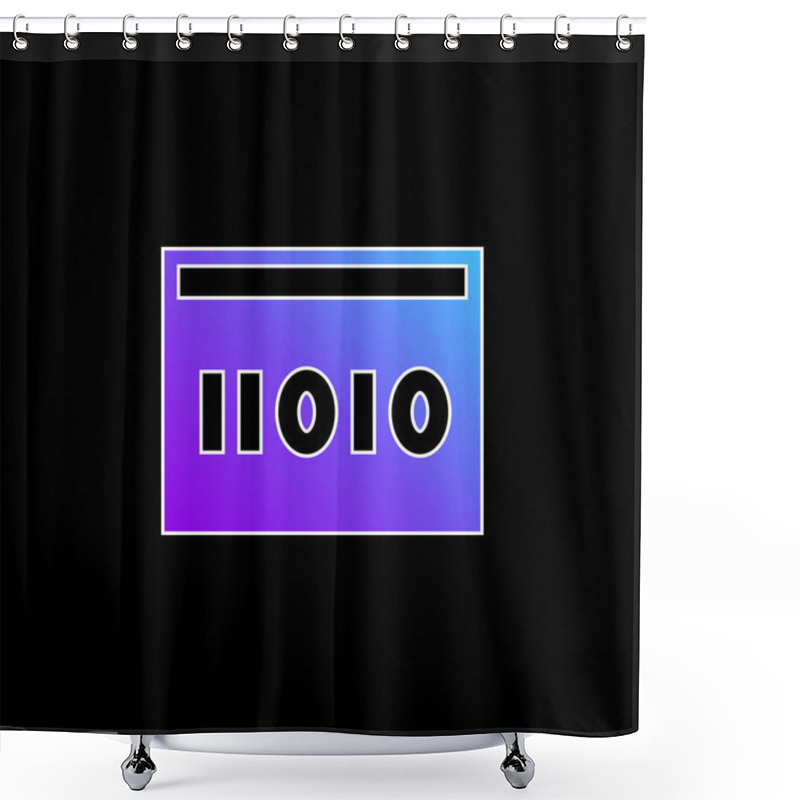 Personality  Binary Code Blue Gradient Vector Icon Shower Curtains