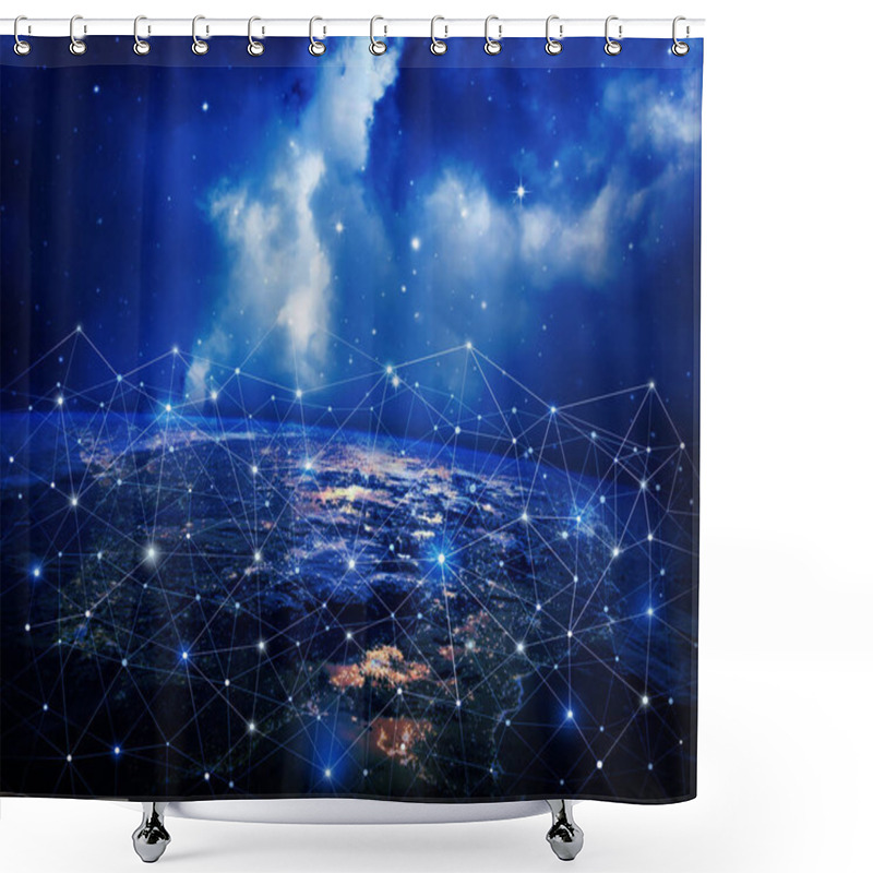 Personality  Global Network Internet Concept. Elements Of This Image Furnished By NASA Shower Curtains