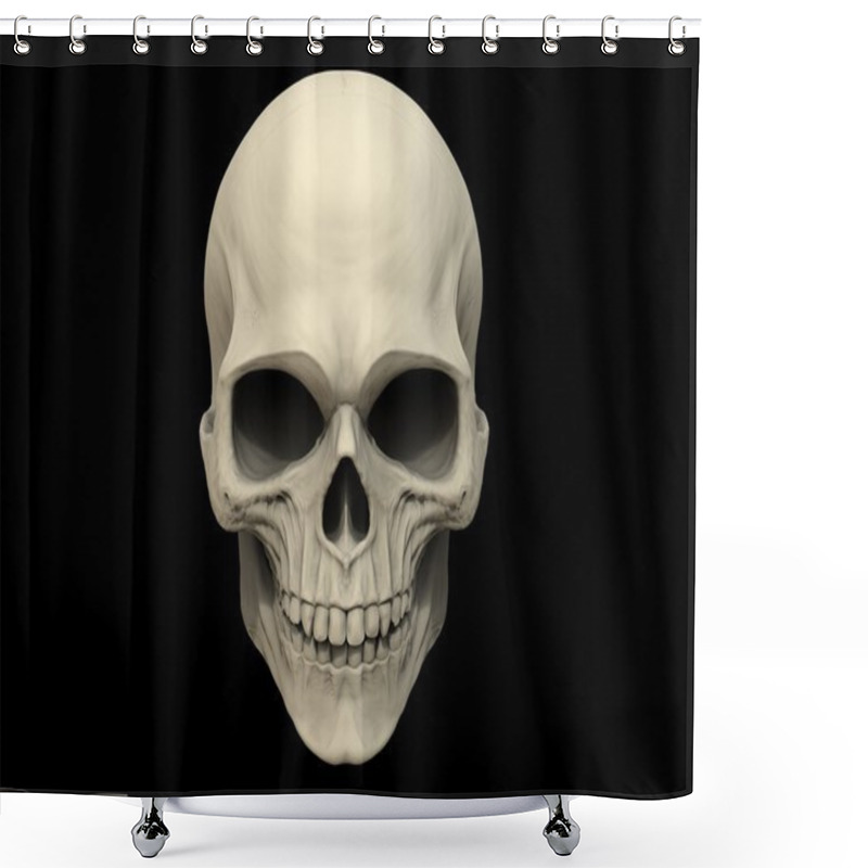 Personality  Skull On Black Background Shower Curtains