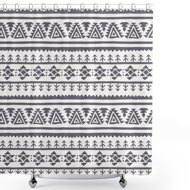 Personality  Tribal Seamless Background With Round Geometric Ornament Shower Curtains