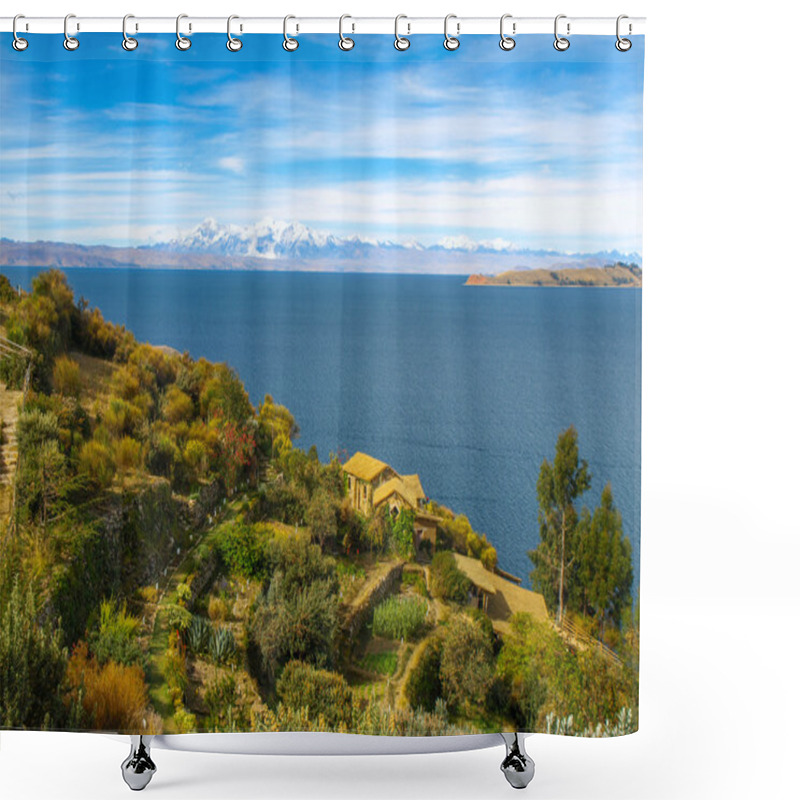 Personality  Island Of The Sun And Titicaca Lake Shower Curtains