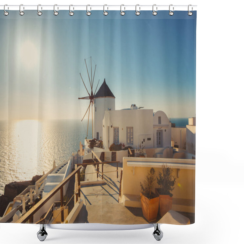 Personality  Unique Santorini Architecture. Greece Shower Curtains