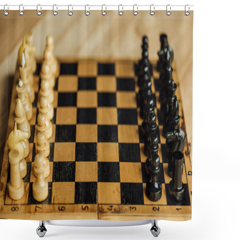 Personality  Chess Board Set For A New Game Shower Curtains