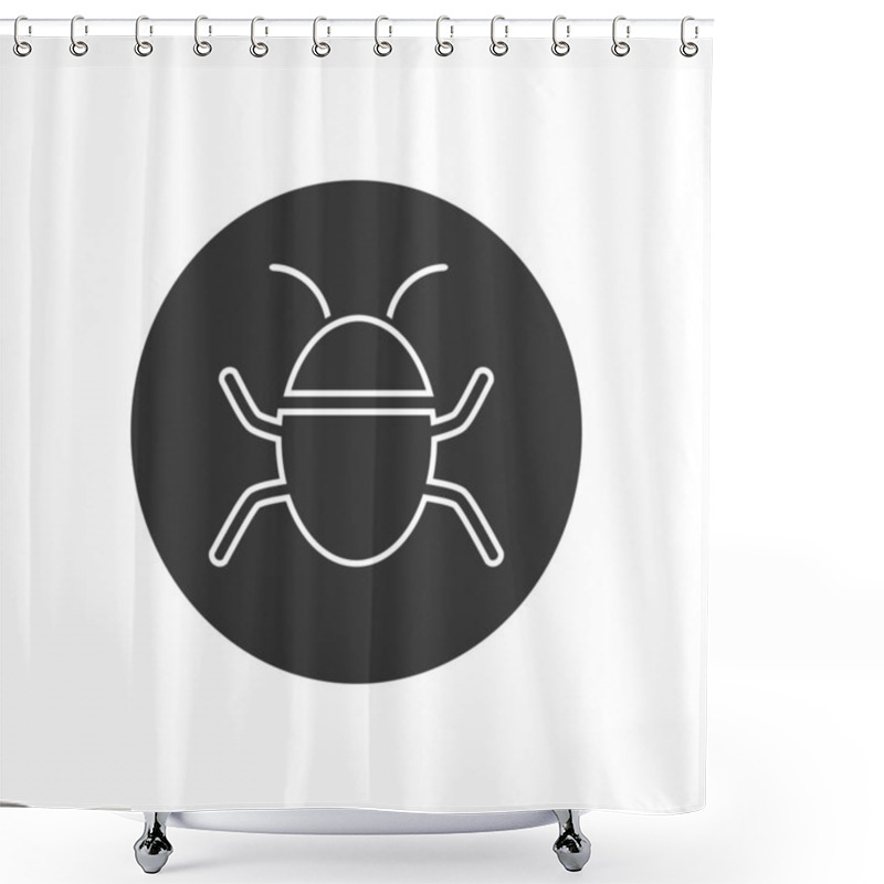 Personality  Bug Vector Line Icon On White. Vector Shower Curtains