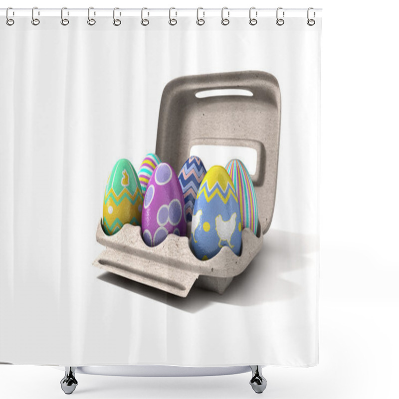 Personality  Easter Eggs In An Egg Carton Shower Curtains