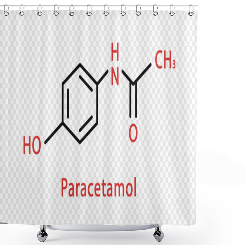 Personality  Paracetamol Chemical Formula. Paracetamol Structural Chemical Formula Isolated On Transparent Background. Shower Curtains