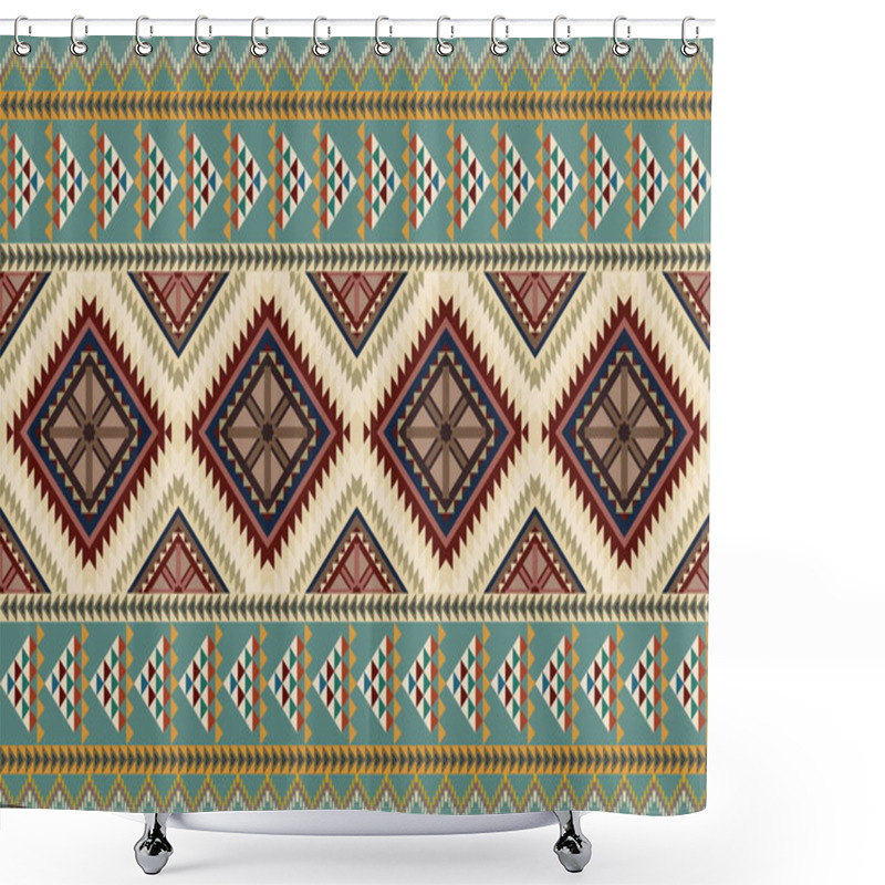 Personality  Navajo Tribal Vector Seamless Pattern. Native American Ornament. Ethnic South Western Decor Style. Boho Geometric Ornament. Vector Seamless Pattern. Mexican Blanket, Rug. Woven Carpet Illustration. Shower Curtains