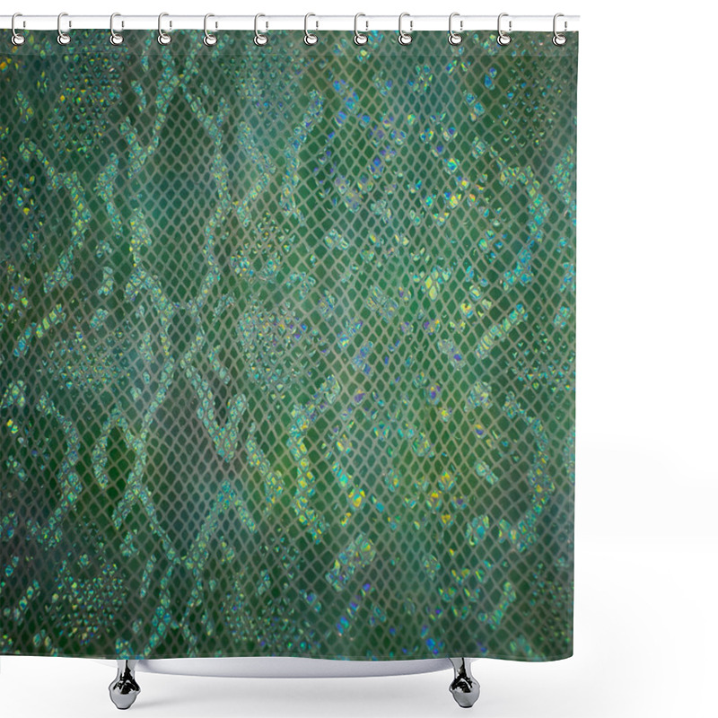 Personality  Green Snake Skin Shower Curtains