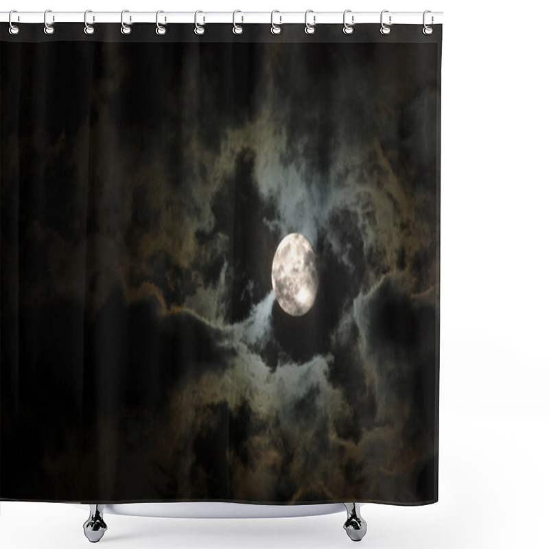 Personality  Full Moon And Eerie White Clouds Shower Curtains