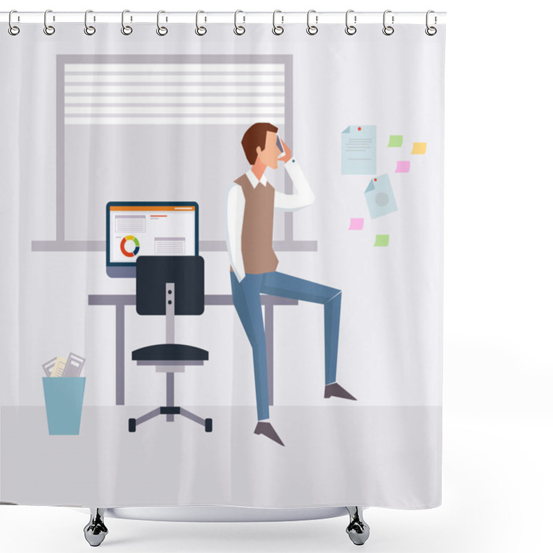 Personality  Vector Modern Flat Character Design Shower Curtains