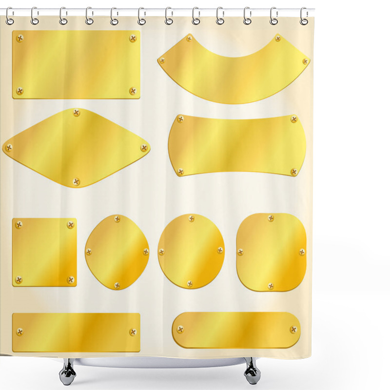 Personality  Old Golden Plates And Signboards Shower Curtains